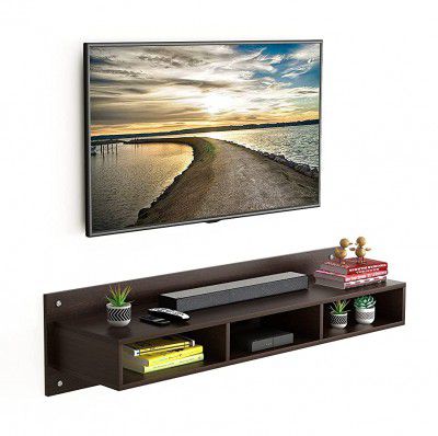 Wudville Stiana Engineered Wood Wall Mounted TV Unit/Entertainment Unit - Wenge (Large)