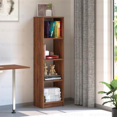 Wudyhub Engineered Wood Multipurpose Rack | Bookshelf Storage Organizer Stand | BS-07-4 Shelf-Brown