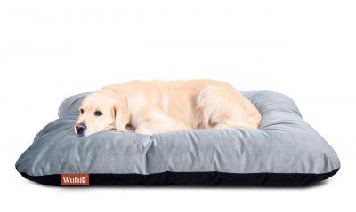 WUFSIE Dog Bed Large 70x100cm | Reversible Premium Velvet Black & Grey Pet Bed