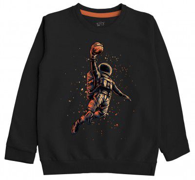 x2o Cotton Printed Sweatshirts for Boys and Girls Ideal for Light Winter(Pack of 1)(Black)(2-3 Years)
