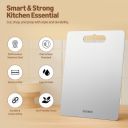 Amazon Brand- Solimo Double-Sided Stainless Steel Cutting Board...