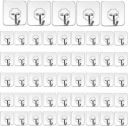 XBEY Adhesive Plastic Wall Hooks Hangers (Pack of 50)...