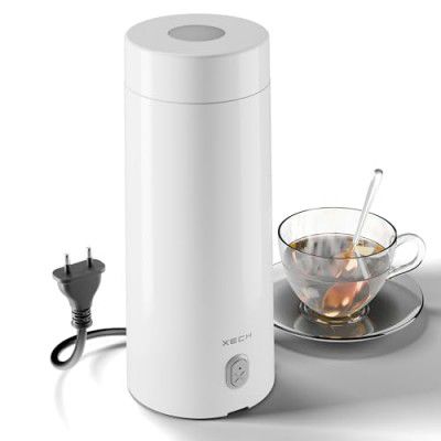 XECH Electric Kettle For Travel Hot Water Mini Kettle In-Built Cable Portable Bottle Design 300W Heating Element