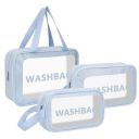 Xelvix Makeup Pouch Travel Toiletries Organizer Cosmetic Bags Portable Organizer Case Carry Pouch for Women Bathroom Set of 3 (Blue)...