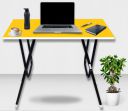 EuroQon Fold Space Saver Foldable Engineered Wood Study Table (Free Standing, Finish Color - Yellow, Pre-assembled)