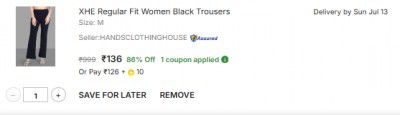 XHE  Women Regular Fit Black Lycra Blend Trousers