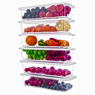 Xiran Polypropylene Transparent Fridge Storage Containers (Pack of 6) 1500ML