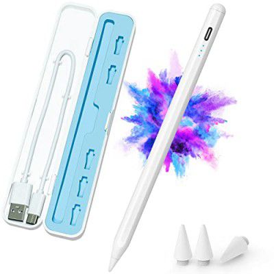 XIRON Stylus Pen For Apple Ipad Pencil With Case,Palm Rejection,Power Display,Tilt Sensitivity,Magnetic Adsorption For 2018-2022 Ipad Pro 11/12.9,Ipad 6/7/8/9/10Th,Air 5/4Th/3Rd,Mini 5/6Th Gen,White
