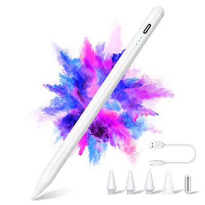 Xiron Stylus Pen, Pencil for Apple iPad with Palm Rejection, Tilt Sensitivity, Magnetic Adsorption for 2018-2022 iPad Pro 11/12.9, iPad 6/7/8/9/10th, Air 5/4th/3rd, Mini 5/6th Gen (White)