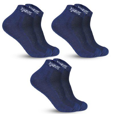 XJARVIS 3 Pairs Ankle Length Half Terry Cotton Bamboo Socks, Pack of 3