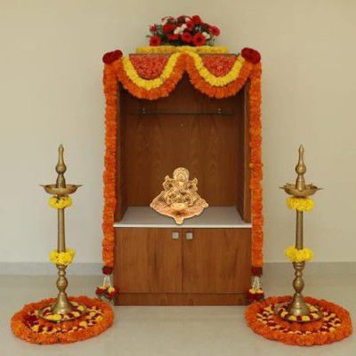 XL Kitchen Polyresin Ganesh Idol on Leaf - Lord Ganesha with Diya - Metal