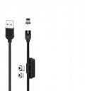 XO NB128 2.4A USB Magnetic Charging Cable 3 in 1 Nylon Braided Charging Cable...