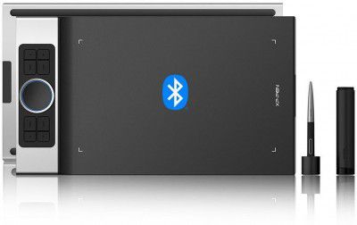 XP Pen Deco Pro MW Graphic Tablet with tilt support, 8 shortcut keys, 8192 levels of pressure sensitivity,1 roller wheel and Bluetooth connectivity 11 x 6 inch Graphics Tablet Connectivity - USB, Blue