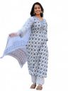 Pinkmint Women Hand Block Printed Kurta and Palazzo Set with Dupatta...