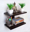 Xtenshion Crafts Wooden Wall Mount TV Set Up Box Stand Wall Shelves Wooden Wall Shelf  (Number of Shelves - 2, Brown)...