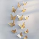 Xtore® 12pcs 3D Home Decor Butterfly with Sticking Pad (Shimmer Golden, Set of 12)...
