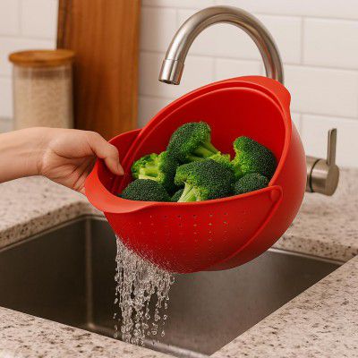 Xtore® Large Foldable Washing Colander/Sieve | Strainer - (Pack of 1)