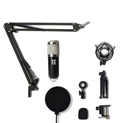 Xtreme Acoustics (Black) USB Professional Condenser Microphone Kit CK01 with Mic Tripod Stand & Pop Filter for Studio Recording, Singing, YouTube, Gaming and Live Streaming for PC Computer