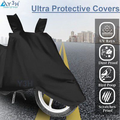 Y3H Waterproof Two Wheeler Cover for Hero (Splendor Plus, Black)
