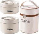 YaaxaThermal Lunch Box Portable Japanese Style Bento Box Lunchbox Leakproof Food Container Microwave Oven Dinnerware for Students...