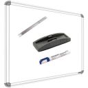 YAJNAS Non Magnetic 1.5x2 Feet Double Sided White Board and Chalk Board - Pack of 4...