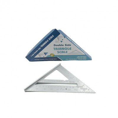 Yanmai Aluminum Alloy 7-Inch Rafter Square: 45 Degree Triangle Ruler Double-Sided Triangle Measurement Hand Tool for Home and Industry Use