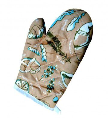 Yanmai Printed Heat Resistant Cotton Oven Gloves Mitts (Pack of 1PCS) - Quilted & Safe- for Kitchen, Cooking & Baking, Grilling, Handling Hot Pots & Pans Floral Lilac