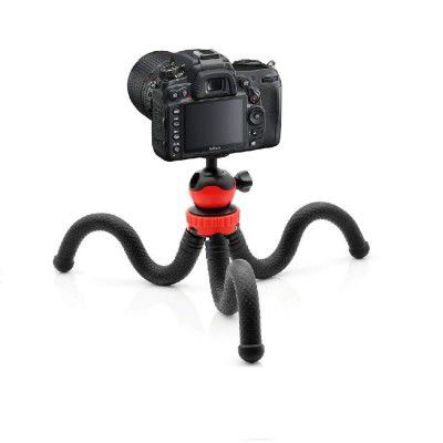 Yantralay School Of Gadgets 360 ° Rotatable Ball Head Flexible Gorillapod Tripod with Mobile Attachment for DSLR, Action Cameras & Smartphone - Black