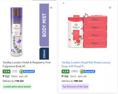 Yardley London Beauty And Grooming Upto 69% off