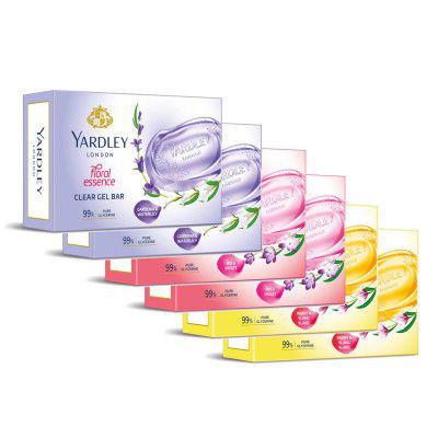 Yardley London Clear Gel Bar - Assorted Pack Of 6 - 125Gx6