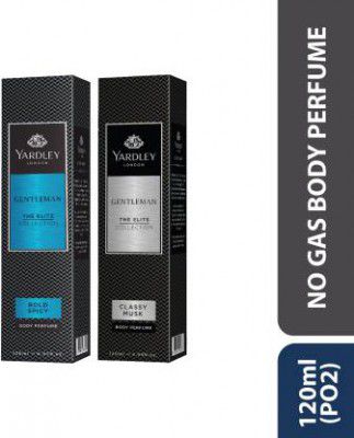 Yardley London Gentleman Elite Collection Bold Spicy Body Perfume +Elite Collection Classy Musk Perfume Body Spray - (240 ml, Pack of 2)