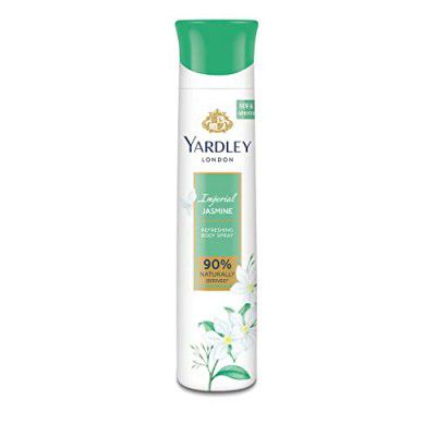 Yardley London Imperial Jasmine Refreshing Body Spray| Perfumed Body Deodorant Spray| Deodorant For Women| 90% Naturally Derived| 150ml