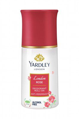 Yardley London Rose Anti Perspirant Deodorant Roll On for Women, 50ml