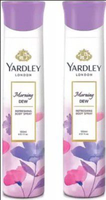 Yardley London morning dew Deodorant Spray - For Women (300 ml, Pack of 2)