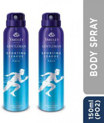 Yardley London Sporting League Body Spray -Pace Deodorant Spray - For Men  (150 ml, Pack of 2)