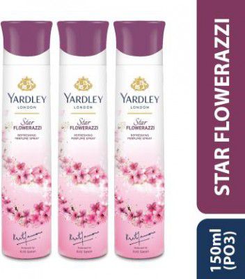 Yardley London Star Flowerazzi Refreshing Deodorant - For Women (450 ml, Pack of 3)