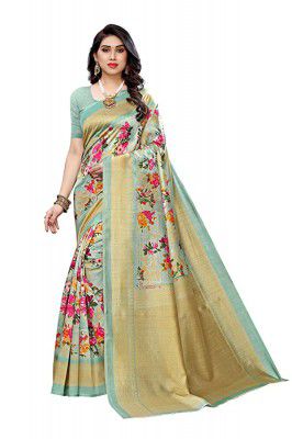 Yashika Women Art Silk Lace Printed Saree Free Size (AIR)