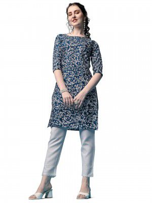 Yashika Women's Crepe Pink Straight Stitched Kurti || Kurta