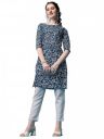 Yashika Women's Crepe Pink Straight Stitched Kurti || Kurta...