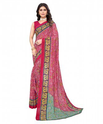 Yashika Womens Georgette Printed Saree Without Blouse Piece