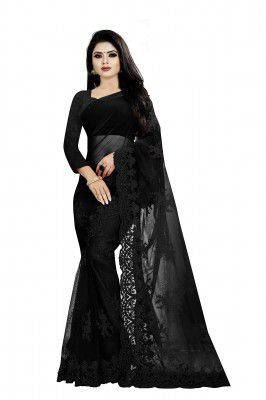 Yashvi Designer Womens Net Saree with Blouse Piece