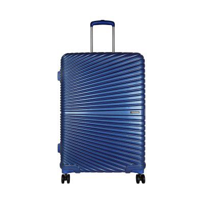 YAYAVAR Polyester Berlin Hardsided Spinner Wheel Luggage Bag (Royal Blue, 75cm, Large)