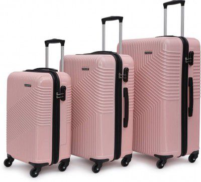 YAYAVAR Hard Body Set of 3 Luggage 4 Wheels - Cairo - Pink