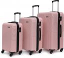 YAYAVAR Hard Body Set of 3 Luggage 4 Wheels - Cairo - Pink...