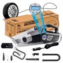 YEARWIN 4 in1 Car Vacuum Cleaner with Tyre Inflator DC12V High Power 7000PA Handheld Car Vacuum LED Light, 4.2M Power Cord, for Wet/Dry Use, Black (?TWOWAY)...