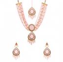 Yellow Chimes Jewellery Set For Women Multilayered Pink Beads Necklace ...