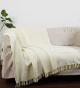 Yellow Cotton Striped 63x52 Inches Sofa Throw...