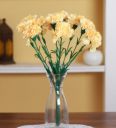 Yellow Polyester 10 Carnation Artificial Flowers...