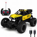 Yellow RC Car Rock Crawler Remote Control Car with LED Headlight...