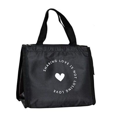 Yellow Weaves Insulated Travel Lunch/Tiffin/Storage Bag for Office, College & School, Regular Size (Black, Polyester)